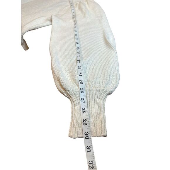 525 America Women's Ivory Puff Sleeve Pullover Sweater Size M - Picture 8 of 10